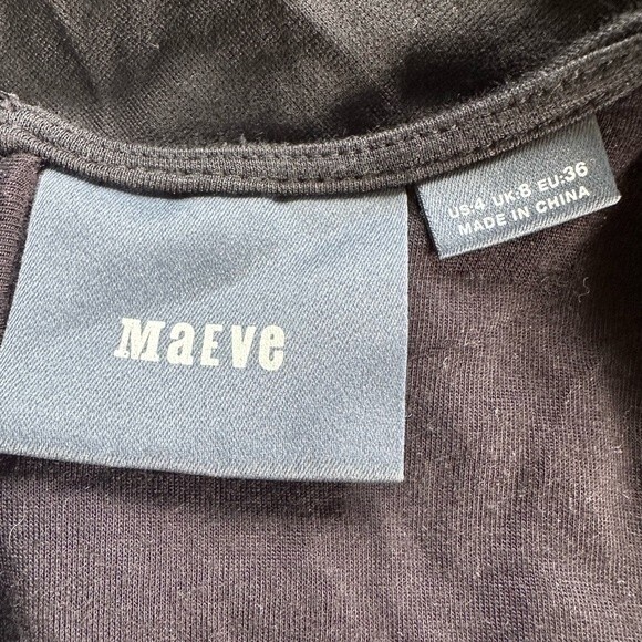 Anthropologie Maeve Cavatina Sheath Sleeveless Piping Little Black Dress Size 4 - Picture 6 of 6